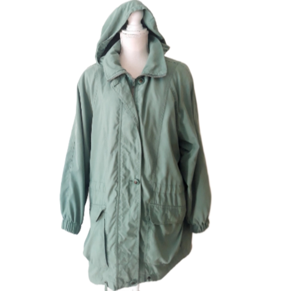 Towne London Fog Green Hooded Full Zip Jacket - Size Large Regular - Picture 4 of 11
